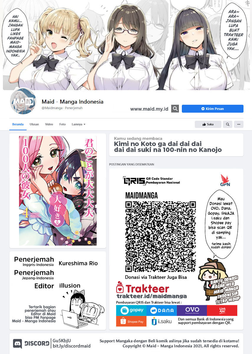 Kimi no Koto ga Dai Dai Dai Dai Daisuki na 100-ri no Kanojo Chapter 55 Bahasa Indonesia